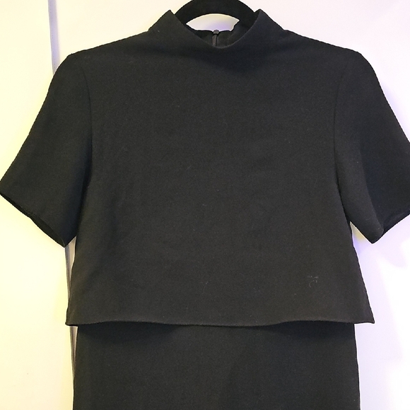 OAK + FORT Black Tiered Mini Dress Mock Neck Size XS - Picture 4 of 5